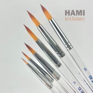 Cọ vẽ nước sợi Nylon đầu Round thân pha lê trong suốt dễ thương