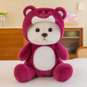(Malay spot)Labubu scarf style Doll Plush Toy Transformation Teddy Tales Bear Doll Stitch Teddy Bear Removable hat accompanying children Valentines Day Rag Doll Birthday Gift stuffed soft Cotton