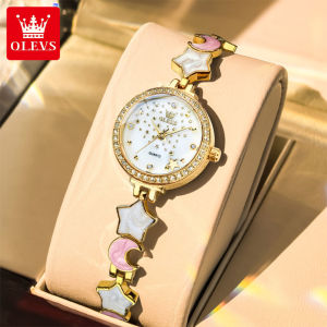 OLEVS 5665 Fashion Women Quartz Watch Gift Stainless Steel Watchband Round-dial Wristwatch