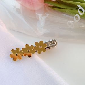 lamai hair accessories กิ๊บติดผมโลหะ รูปแบบหัวใจ ดอกไม้ สีเรียบ หรูหรา