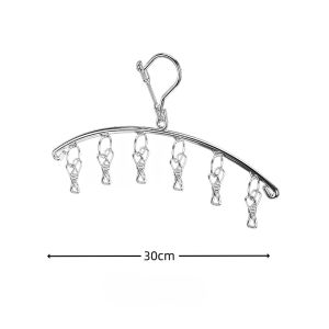 Stainless Steel Clothes Clip Hanger Windproof Socks Clip Underwear Bra Baby Cloth Drying Rack 6/8/10/12/14/16/20 Clips