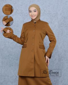 Tunik pemda wanita rok A PDH PNS Tunik Kheki tua seragam kerja tunik coklat tua wanita