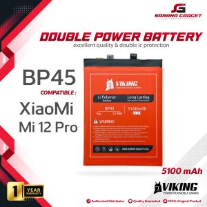 VIKING Baterai BP45 XiaoMi Mi 12 Pro Double Power Batre Batrai Battery Ori Original Dual