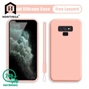 Hontinga Casing For Samsung Galaxy Note 9 Case Original Liquid Silicone Case Soft Slim Cover Cases Coque Funda Shockproof Casing Back Cover Phone Case Softcase