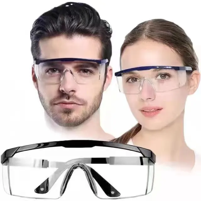 1piece Clear Safety Glasses with Black frame PolyCarbonate PPE ANSI Z87  Eyewear Eye Protection Glass Safety Goggles Hardware Mechanical  Construction