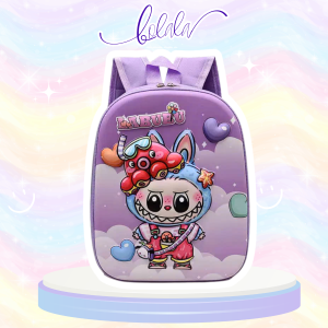 Túi đi học trẻ em 1-5T hình Labubu The Monsters đáng yêu Ba lô cho bé mẫu giáo hoạt hình Pop Mart hot trend BOLALA BA024