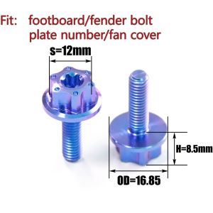 【Top Selling Item】 RTAMO Titanium Gr5 M6x20 17D ItSalaya Big Fit Fender/Foot Board/Plate Number For Nmax/Aerox/Xmax/MIo/