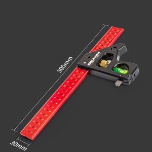 OPEAREY 30/40cm Thước đo góc phải kết hợp Có thể điều chỉnh Có thể di chuyển Dụng cụ san lấp bằng Đa chức năng Có bong bóng Máy đo mức Gia công gỗ