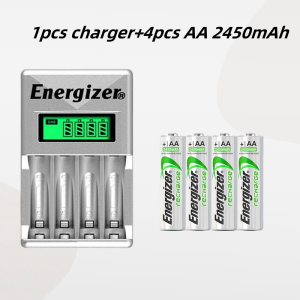 Legit Energizer 1.2V AA 2450mah/AAA 900mah Ni-Mh Rechargeable Batteries With 4 Slots Charger 8