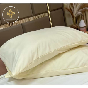 2 PCS Pastel Yellow Light Cream Plain Cotton Pillowcase Punda Indulge in pure Comfort Naturally Soft sustainably made in Minimalist Tone that meets everyday Style. Crafted from Premium Hotel Quality for smooth sleep experience. Canadian Cotton