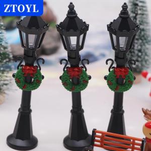 [COD]🔥🔥🔥ZTOYL 1:12 Dollhouse Christmas Scene Street Lamp Street Light Model Doll Christmas Decor Micro Landscape Fairy Garden Ornaments