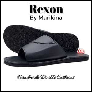 Marikina Rexon Mens double-cushion and stitched Open-Toe leatherette material non-slip slippers