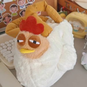 Fur Chicken Plush Bag Ugly Hen Shape Handbag Funny Kawaii Chicken Big Rooster Doll Satchel Purse for Women Kid Gifts Toy