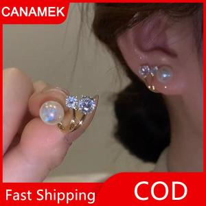 【CANAMEK】 1 đôi khuyên tai dành cho nữ khuyên tai ngọc trai dạng kim trang sức nữ khuyên tai đa năng quà tặng sinh nhật Giáng sinh Năm mới cho bạn gái