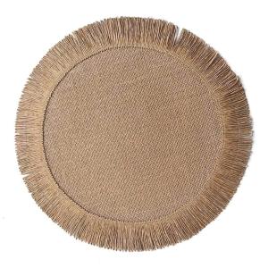 Round Dining Table Mat Jute Placemats Heat Resistant Placemat Cup Mat Coaster Table Decorations for Dining Table