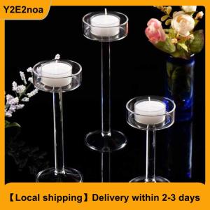 【Local shipping】 1Pc Glass Candle Holders Set Tealight Candle Holder Home Decor Wedding Table Centerpieces Crystal Holder Dinner Table Setting