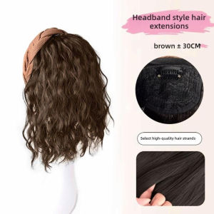 COMEMECO U-Shape Curly Headband Hair Extension Long Wavy Hairpieces Synthetic Cute Natural Hair Band Women