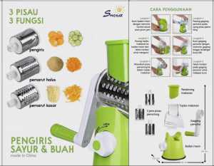 SHENAR ALAT PENGIRIS PENGGILING BUMBU SAYUR & BUAH WARNA HIJAU/ MANUAL (MULTI SHREDER 3 in 1)/ ALAT DAPUR PRAKTIS/ PENGIRIS SAYUR 3IN 1- BIRU GOODIESCORNER168
