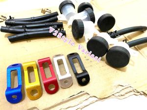 Tabung Minyak Rem Transparan Breket Tabung CNC Baut Selang Hitam Saja Import Thai Nmax Pcx Beat Vario Scoopy Revo Supra Sonic Mio Xeon Jupiter Maxi Lexi Aerox Xride Fino Soul Freego R25 KLX Crf Trail Genio Cros Vixion Byson Forza Scorpio Cb150r Megapro V