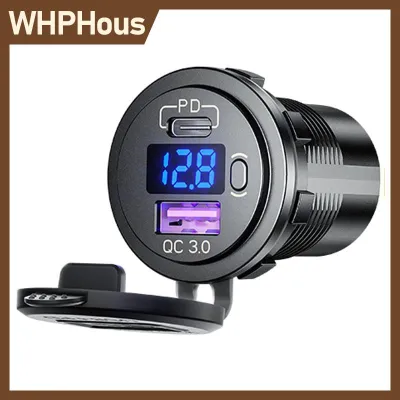 WHPHous USB sạc ổ cắm 12-24V không thấm nước sạc nhanh Adapter xe USB sạc ổ cắm phổ sạc nhanh Power Adapter Outlet