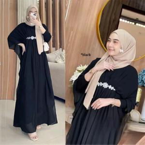 SENNA STORE Sabira Kaftan Gamis Terbaru 2024 Bahan Ceruty Babydoll Ful Furing Nyaman Simple Kekinian