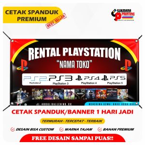 Cetak Spanduk Banner Rental Game Playstation Spanduk Promosi Jualan