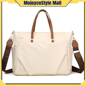 Women Nylon Tote Handbag Large Capacity Business Briefcase with Adjustable Strap Solid Color for Travel Shopping Daily Use
