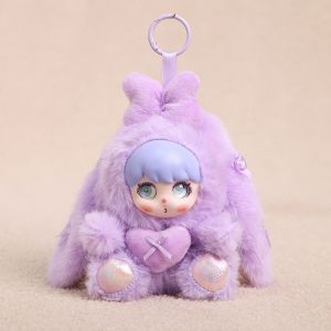CuddleCove Bunny Plush Keychain Long Ear Vinyl Doll Bag Pendant Cute Soft Toy Gift for Kids Girls