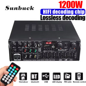 Sunbuck Home Theater Amplifier Audio Power 3500w 2.0 Channel Wireless Bluetooth Stereo Amplifier HIFI bluetooth Power Amplifier Car/Home Theater Digital Power Audio Amplifier Karaoke Digital MP3 Player