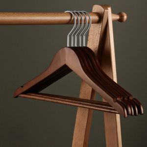 Premium Wooden Clothes Hanger Matte Texture Classic Wood Hanger Metal Hook Clothes Wardrobe Drying Rack / Local Seller