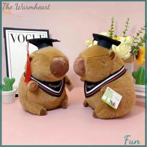 【The Warmheart】 23cm Doctor Hat Capybara Plush Toy Graduate Plush Dolls Cute Stuffed Animal Plushie Cute Pendant Cartoon Pillow Graduation Gift
