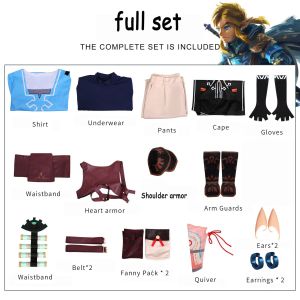 Game Zelda Cosplay Tears of the Kingdom Link Cosplay Costume Shirt Cloak Accessories Sets Adult Kids Outfit For Party