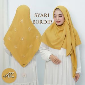 JILBAB S4 JUMBO MOTIF TERBARU . HIJAB VOAL OSKARA SYARI BORDIR . KERUDUNG SYARI BORDIR 130X130