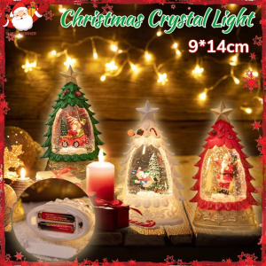 Christmas Glowing Crystal Light Christmas Tree Figure Night Light Desktop Ornaments Xmas Decorations