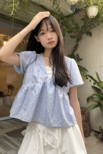 Áo babydoll nữ cổ V phối ren thiết kế 𝐎𝐫𝐚𝐥𝐢𝐞 𝐓𝐨𝐩 nhienofficial BA410