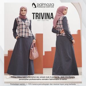 DAMOZA - Gamis Trivina Dusty Pink \ Gamis Damoza \ Dress Damoza
