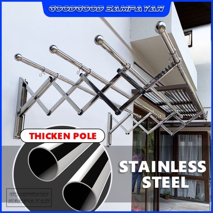 ❅Sampayan Stainless Steel Foldable Indoor Wall Mount Heavy Duty