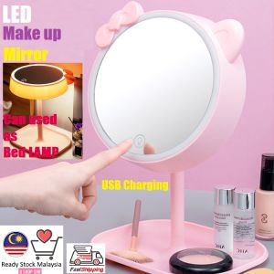 1183[KL READY STOCK]LED Lighted Adjustable Angle Removable Cosmetic Make Up Mirror With Round Tray