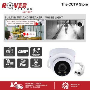 Rover Systems 4mp 1/3 Dual Light Dome IP camera 2 LED Array 2 Spotlight with built in mic & speaker