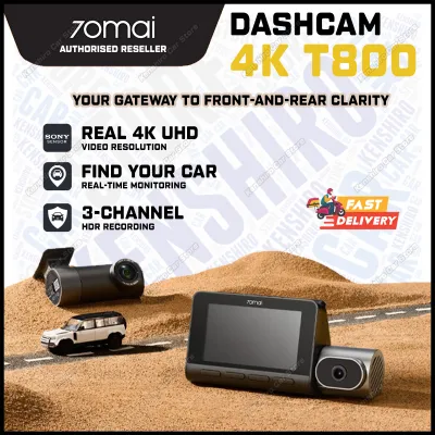 📸 70mai T800 Dashcam | 3 Channel | AI Parking Surveillance & 4G GPS | Dual 4K HDR