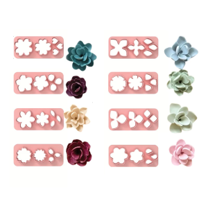 Artisanal Silicone Petal Molds 8PCS Kit Earring Making Molds For Polymer Clay Earrings Crafting And Decorative