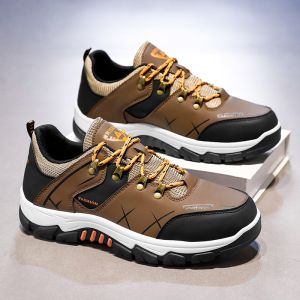 Mens outdoor sports hiking shoes 2025 summer fashionable breathable non-slip wear-resistant work shoes comfortable thick sole not tiring for standing long periods.