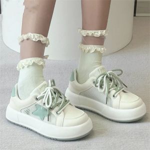 Campus white shoes cute non-slip American high-value Internet celebrities lightweight trend round head explosion flat bottom campus soft bottom