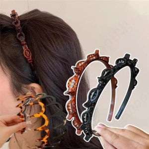 Devonmet Vintage Fashion Braided Hair Band Hair Hoop Headband Headwear Clip Bangs Fixed Multi-layer Braided Headband