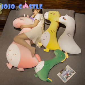 JOJO CASTLE 80/100/130cm Giant Animals Plush Pillow Cuddly Squishy Dinosaur Unicorn Deer Goose Zoo Animal Sofa Cushion Soft Plushies Kids Gift