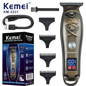 Kemei KM-2231 Hair Clipper Trimmer For Men Rechargeable Portable Beard Mini Shaver Barber Razor Oil Head Metal Pirate