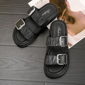 HOKKIE SD1602 Gesper Flat Slip-On Strap Sandal Jelly 2 Tali Wanita Sendal NonSlip Korea Home Slipper
