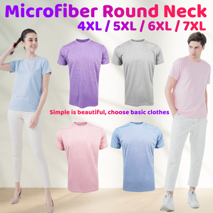 BIG SIZE LIGHT COLOR 4XL 5XL 6XL 7XL Microfiber T Shirt Jersey T Shirt Baju Jersi Round Neck T Shirt Baju Lelaki Soft Color T Shirt Unisex 7XL Plus Size T Shirt Baju Saiz Besar Plus Size T Shirt Extra...