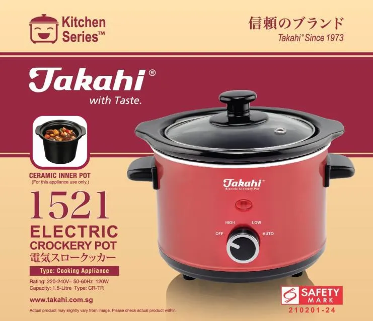 Takahi Electric Crockery Pot 1521 CR-TR Takahi Crockpot