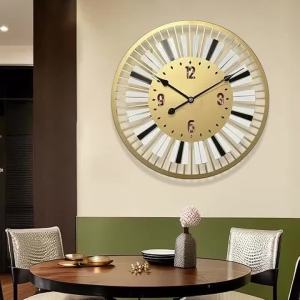 Sacesr Modern Silent Golden Metallic Wall Clocks Creative Nordic Style Entrance Hall Clocks Simple Art Living Room Home Decoration 2Z5B1